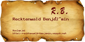 Recktenwald Benjámin névjegykártya